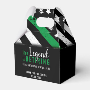 Military Retirement Thin Green Line Flag Army Favour Box