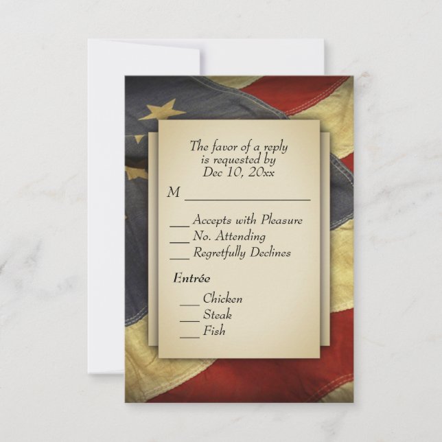 Military RSVP with Menu Choices (Front)