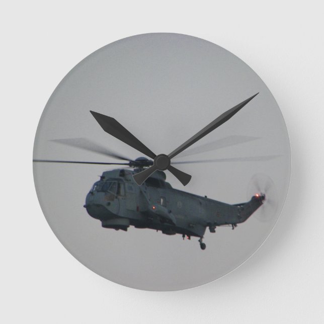 Military Sea King Helicopter Round Clock (Front)