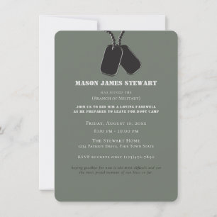 Military Send Off Dog Tags Photo Invitation