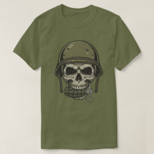 Military Skull with Grenade T-Shirt