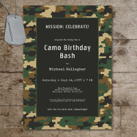 Military Soldier Camouflage Birthday