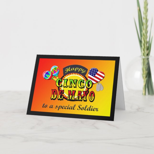 Military Soldier Cinco de Mayo Card (Front)