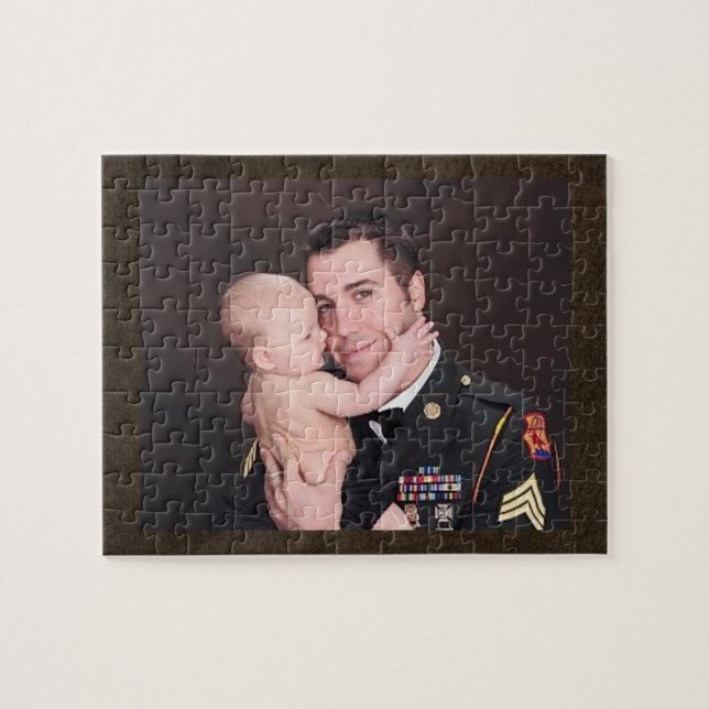 Military Soldier Custom Personalised Jigsaw Puzzle (Horizontal)
