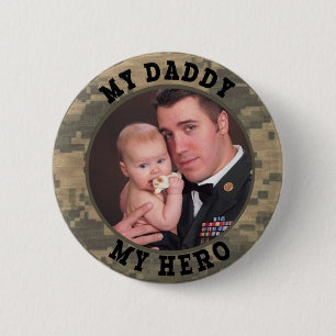 Military Soldier My Daddy My Hero Custom Photo 6 Cm Round Badge