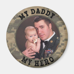 Military Soldier My Daddy My Hero Photo Frame Magnet