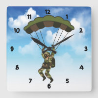 Military Soldier / Paratrooper with Clouds