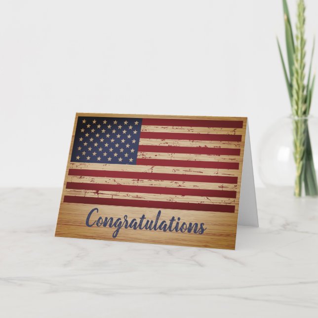 Military Soldier Patriotic American Flag Card (Front)