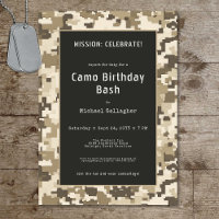 Military Soldier Sand Digital Camouflage Birthday