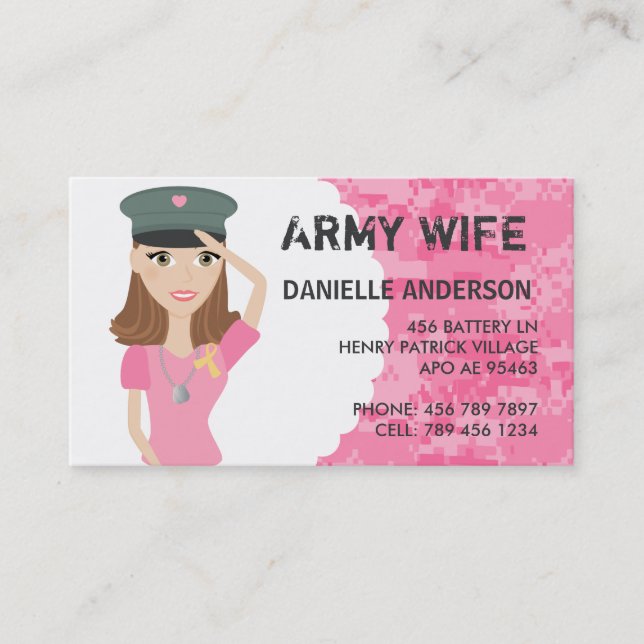 Military Spouse Calling Card (Front)