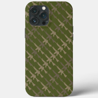 Military Style Gun Camouflage Rifle Army Green Tan iPhone 13 Pro Max Case
