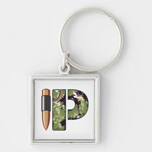Military Style Letter Of P Key Ring (Front)