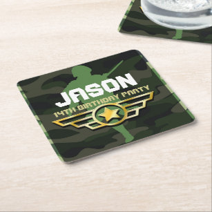 Military Style Party Paper Coaster