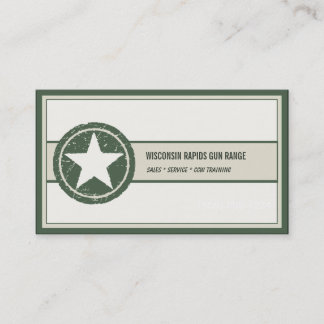 Military Style Patriotic Star Grunge Logo Business Card