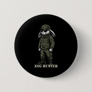 Military style rabbit egg hunter camouflageMilitar 6 Cm Round Badge