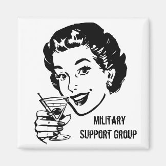 Military support group, martini, cheers, toast magnet