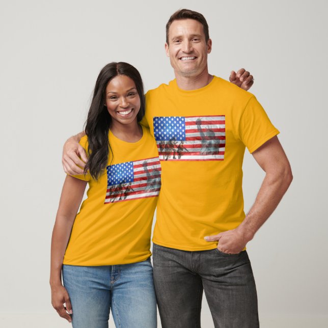 Military Support US American Flag Shirt (Unisex)