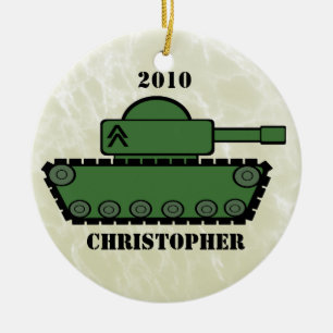 Military Tank Ceramic Tree Decoration