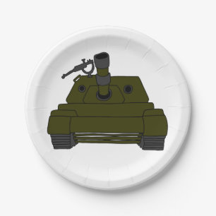 Military Tank Paper Plate