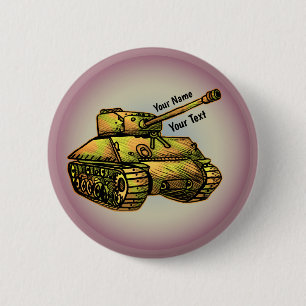 Military Tank pin button