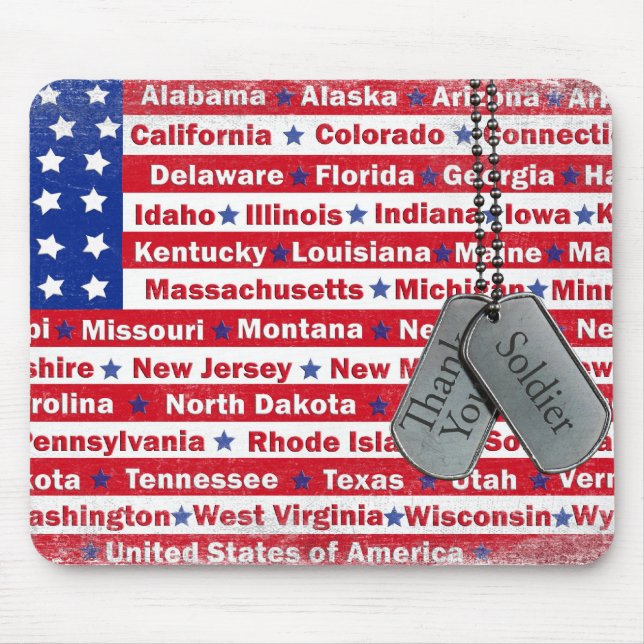 Military Thank You Mouse Pad (Front)