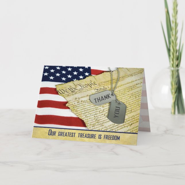 Military Thank You with dog tags (Front)