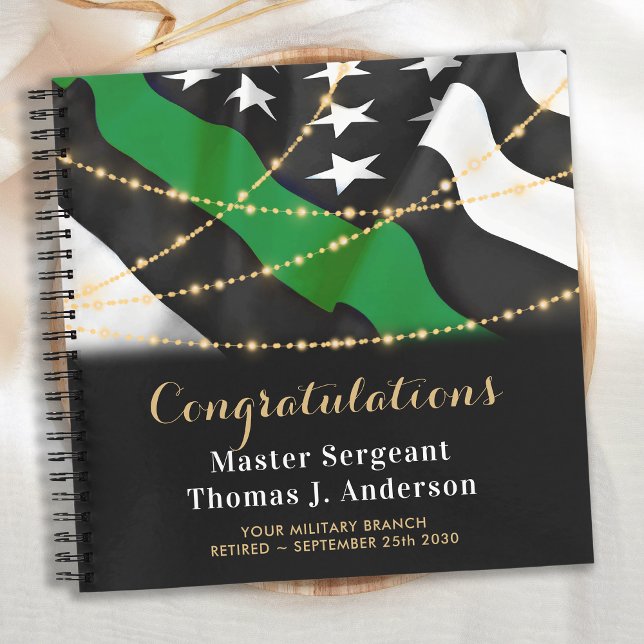 Military Thin Green Line Retirement Party Guest Notebook (Creator Uploaded)