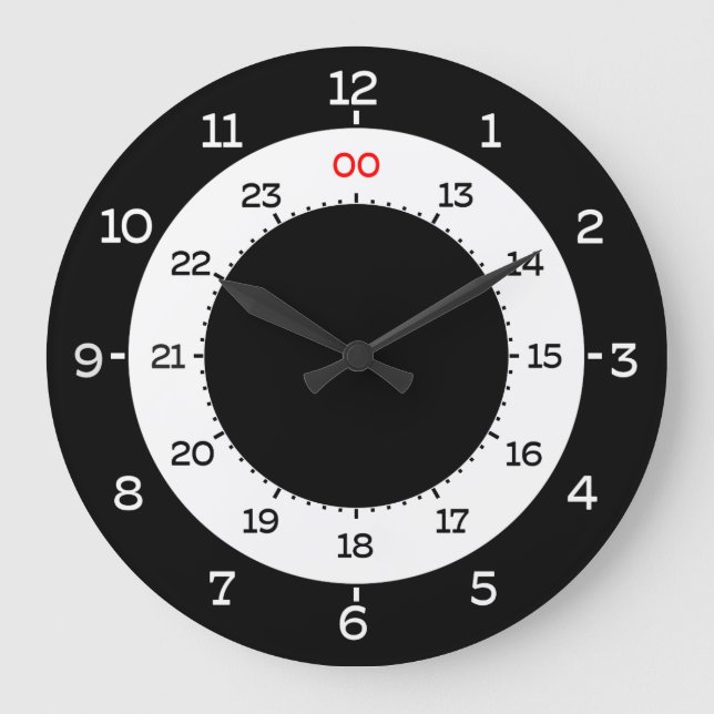 MILITARY TIME - 12-HOUR FORMAT LARGE CLOCK (Front)