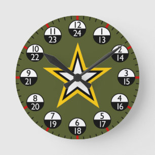 Military Time 24 hour  Round Clock
