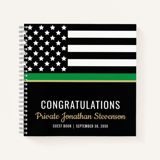 Military Training Green Line Graduation Guest Book (Front)