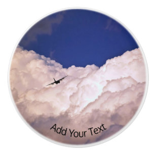 Military Transport Aeroplane by Shirley Taylor Ceramic Knob