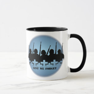 Military Tribute Cup Mug War Peace Lest we Forget