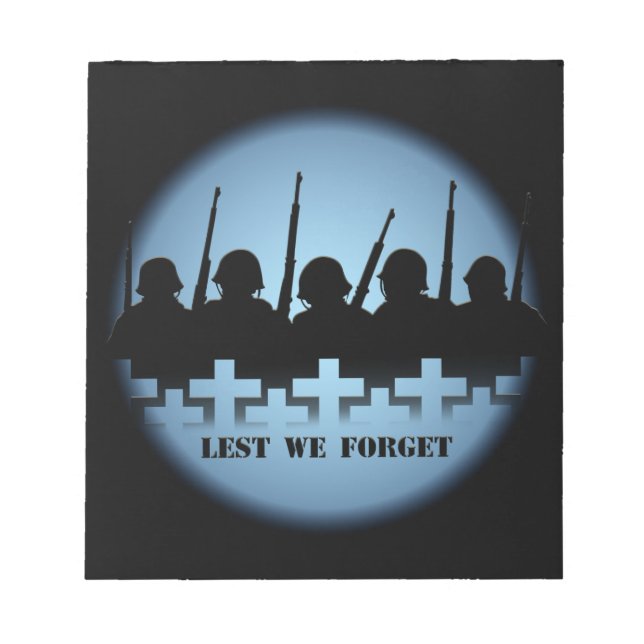Military Tribute Notepad Lest We Forget Notepad (Front)