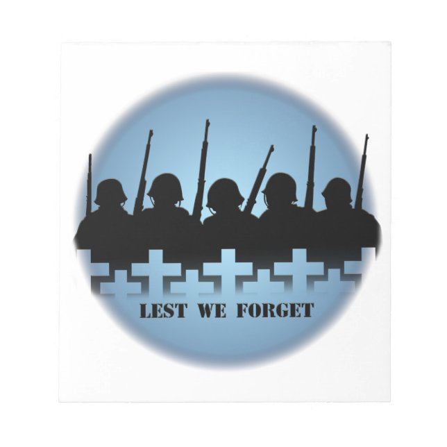 Military Tribute Notepad Lest We Forget Notepad (Front)