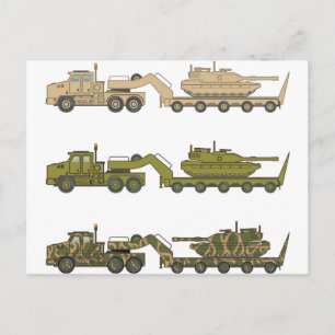 Military Truck pulling tank Postcard