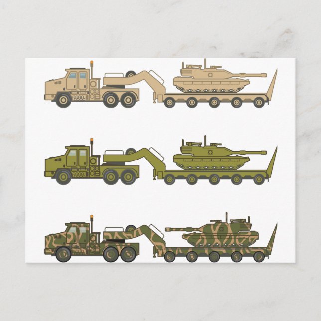 Military Truck pulling tank Postcard (Front)
