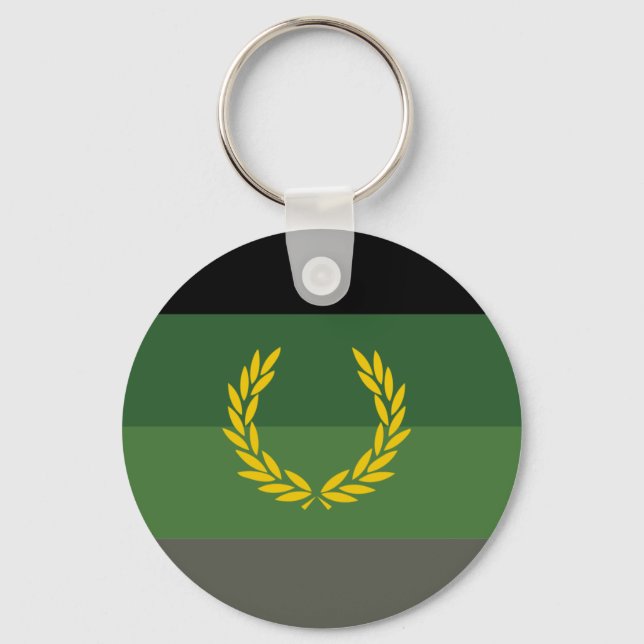 Military Uniform Pride Flag Key Ring (Front)