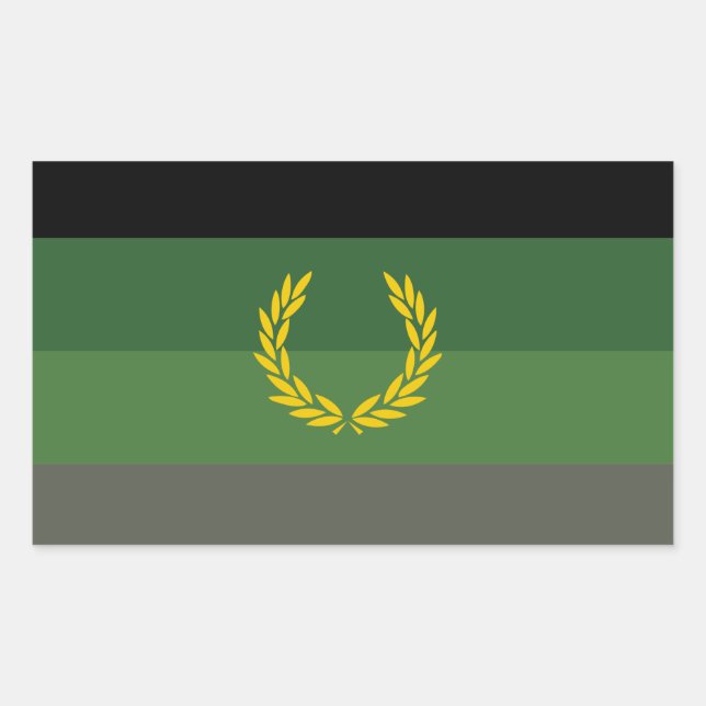 Military Uniform Pride Flag Rectangular Sticker (Front)