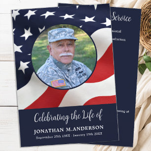 Military - US Flag - Celebration Of Life - Funeral Program