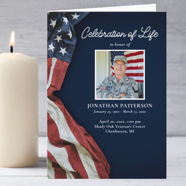Military, USA Flag, Celebration of Life, Funeral  Program (Creator Uploaded)