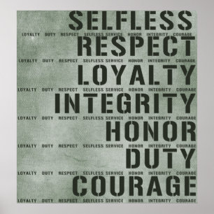 Military values poster