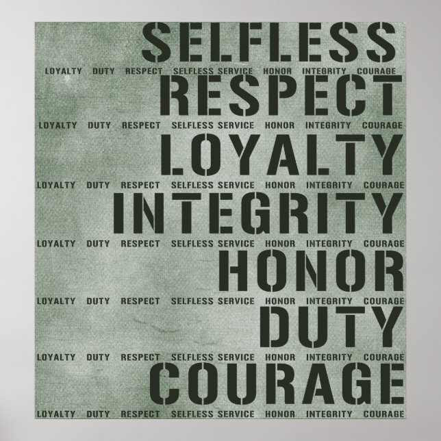 Military values poster (Front)