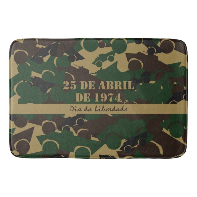 Military vehicle camouflage pattern bath mat (Front)