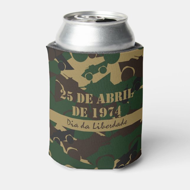 Military vehicle camouflage pattern can cooler (Can Back)