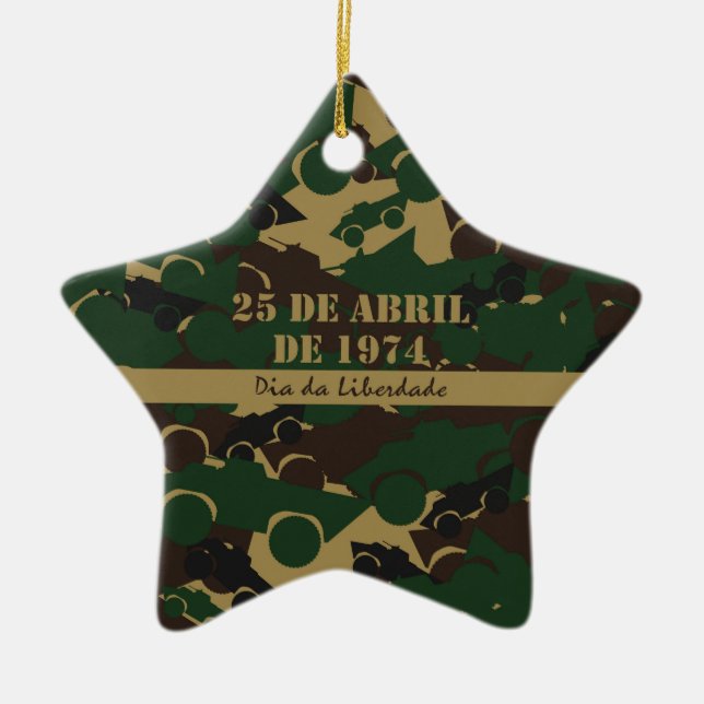 Military vehicle camouflage pattern ceramic ornament (Front)