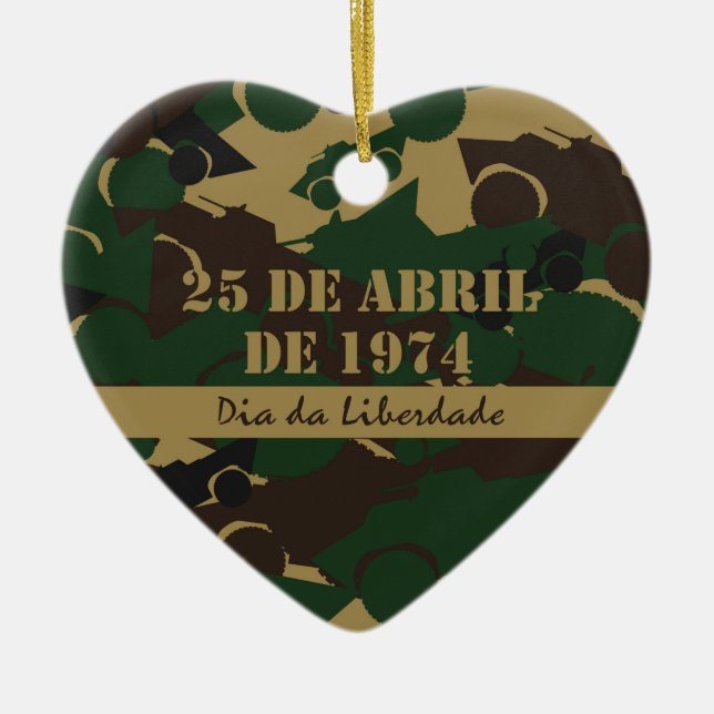 Military vehicle camouflage pattern ceramic tree decoration (Front)