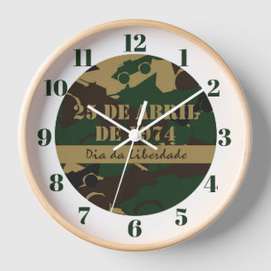 Military vehicle camouflage pattern clock