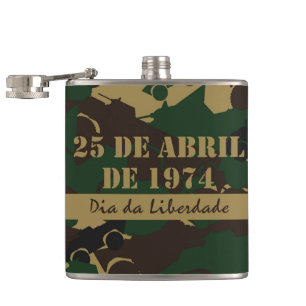Military vehicle camouflage pattern hip flask
