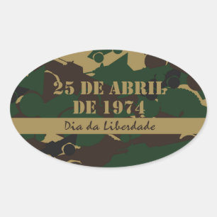 Military vehicle camouflage pattern oval sticker