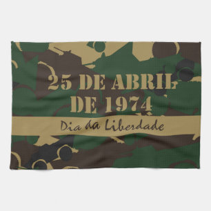 Military vehicle camouflage pattern tea towel